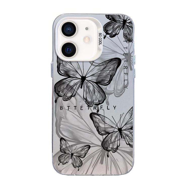 Butterfly Pattern Silver Plating PC Hybrid TPU Phone Case, For iPhone 12 mini, For iPhone 11 Pro Max, For iPhone 11, For iPhone 11 Pro, For iPhone XS / X, For iPhone XR