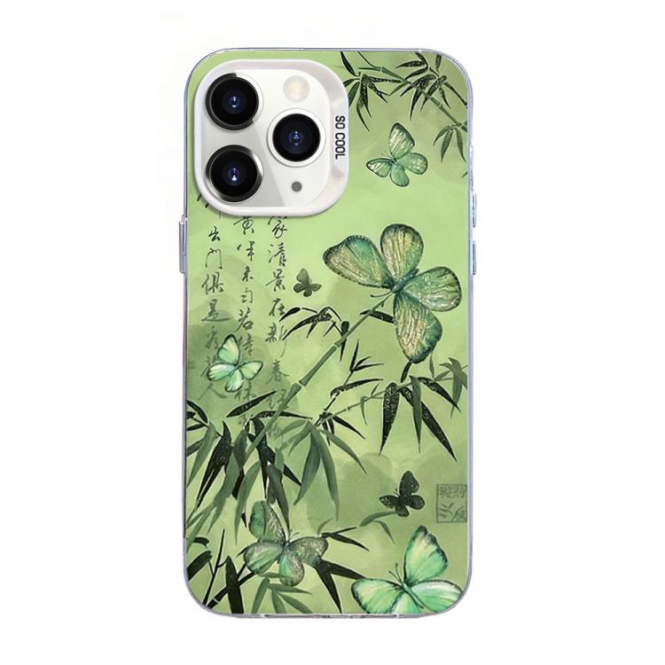 Butterfly Pattern Silver Plating PC Hybrid TPU Phone Case, For iPhone 12 mini, For iPhone 11 Pro Max, For iPhone 11, For iPhone 11 Pro, For iPhone XS / X, For iPhone XR