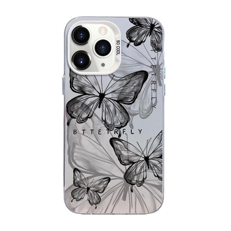Butterfly Pattern Silver Plating PC Hybrid TPU Phone Case, For iPhone 12 mini, For iPhone 11 Pro Max, For iPhone 11, For iPhone 11 Pro, For iPhone XS / X, For iPhone XR