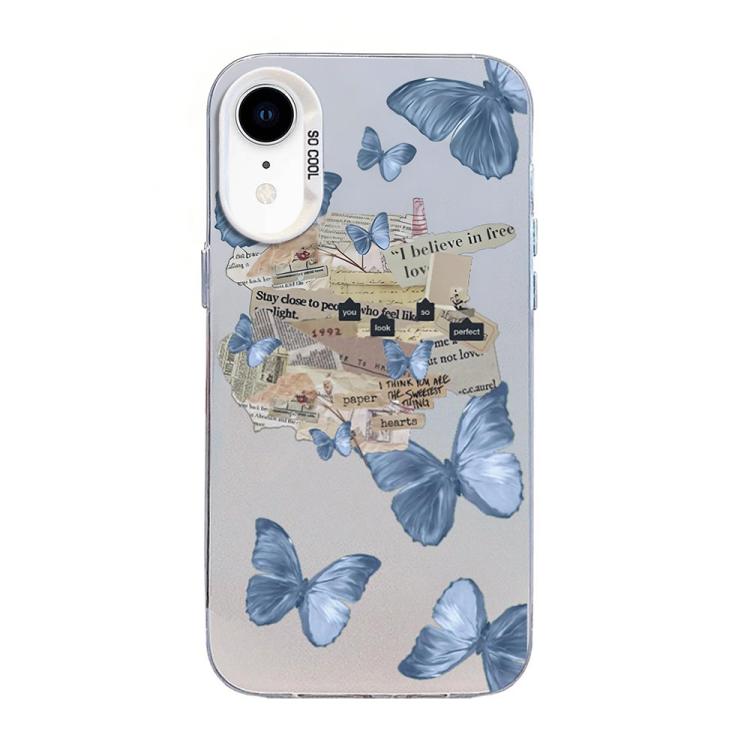 Butterfly Pattern Silver Plating PC Hybrid TPU Phone Case, For iPhone 12 mini, For iPhone 11 Pro Max, For iPhone 11, For iPhone 11 Pro, For iPhone XS / X, For iPhone XR
