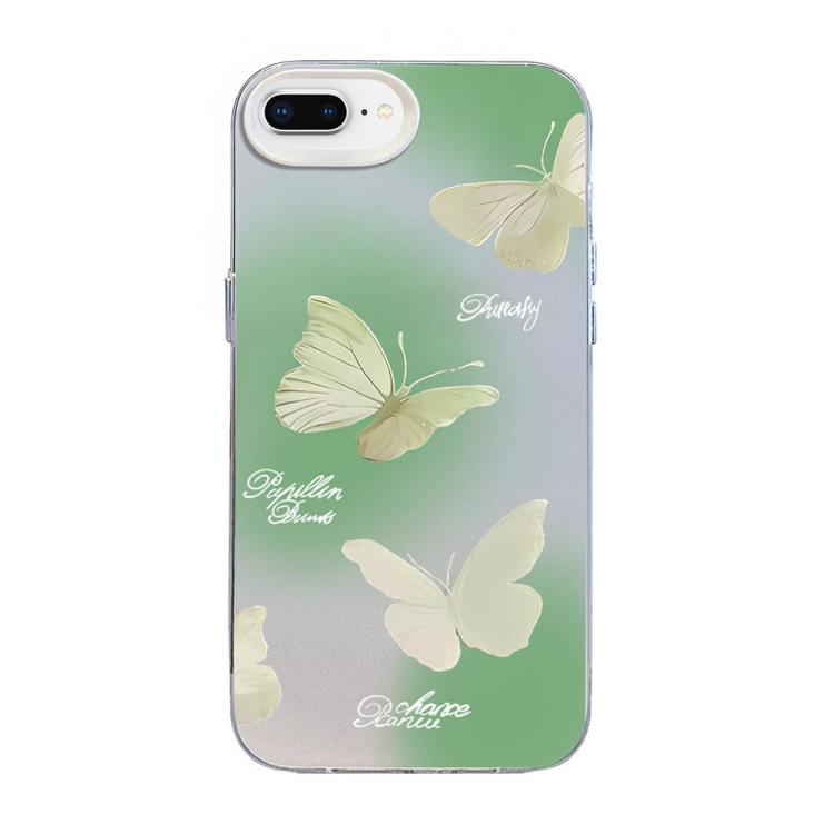 Butterfly Pattern Silver Plating PC Hybrid TPU Phone Case, For iPhone XS Max, For iPhone 8 Plus / 7 Plus
