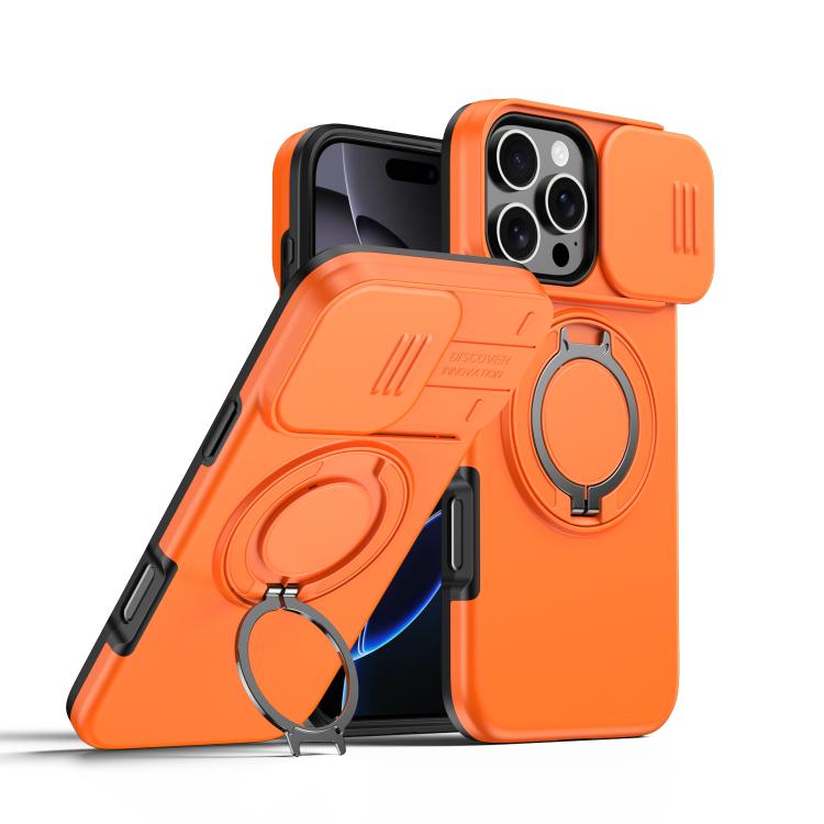 Camera Sliding Shield Magnetic Rotation Holder Phone Case, For iPhone 17 Pro Max, For iPhone 17 Pro, For iPhone 17, For iPhone Air, For iPhone 16 Pro Max, For iPhone 16 Pro