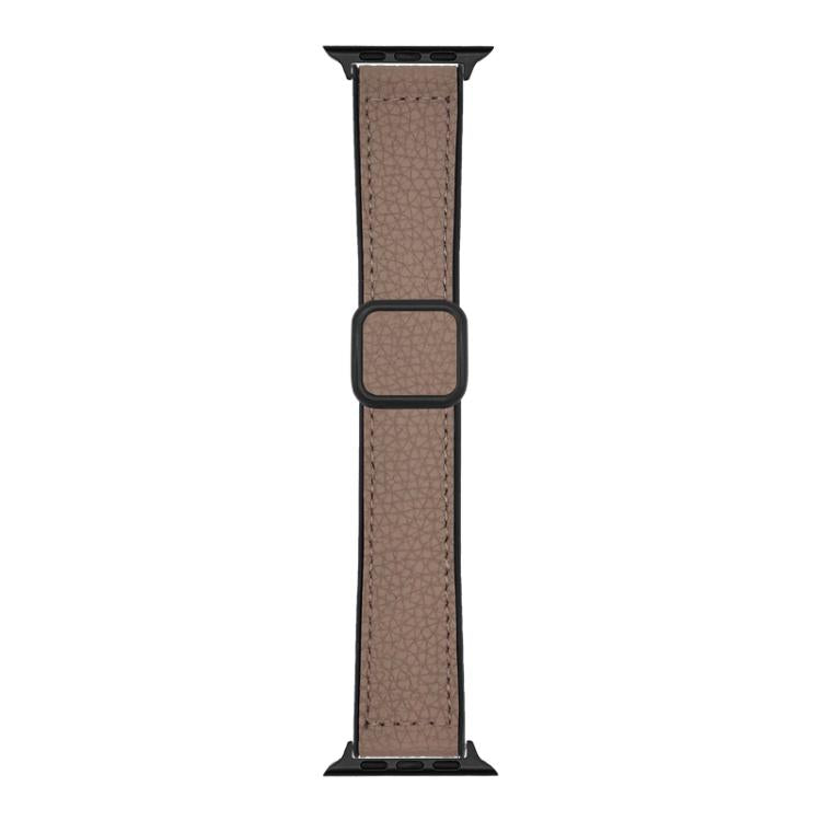 xDfind Litchi Texture Vegan Leather Magnetic Buckle Watch Band, For Apple Watch 42 / 44 / 45 / 46 / 49mm, For Apple Watch 38 / 40 / 41 / S11 42mm