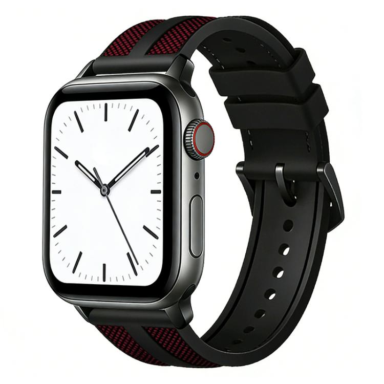 xDfind Flame Hybrid Nylon Braid Silicone Watch Band, For Apple Watch 42 / 44 / 45 / 46 / 49mm, For Apple Watch 38 / 40 / 41 / S11 42mm