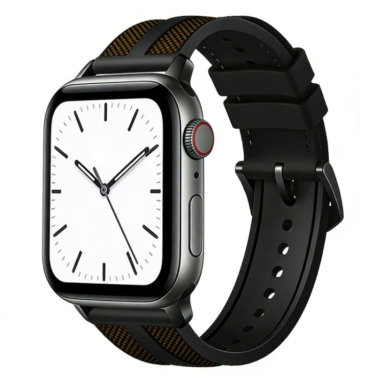 xDfind Flame Hybrid Nylon Braid Silicone Watch Band, For Apple Watch 42 / 44 / 45 / 46 / 49mm, For Apple Watch 38 / 40 / 41 / S11 42mm