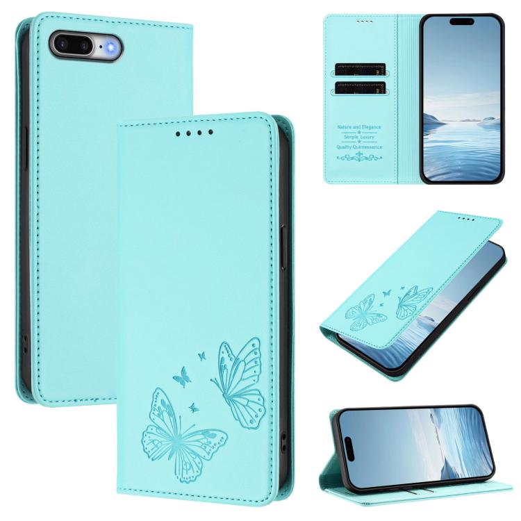 Strong Magnetic Dual Butterfly RFID Vegan Leather Phone Case, For iPhone X / XS, For iPhone XR, For iPhone XS Max, For iPhone 8 Plus / 7 Plus