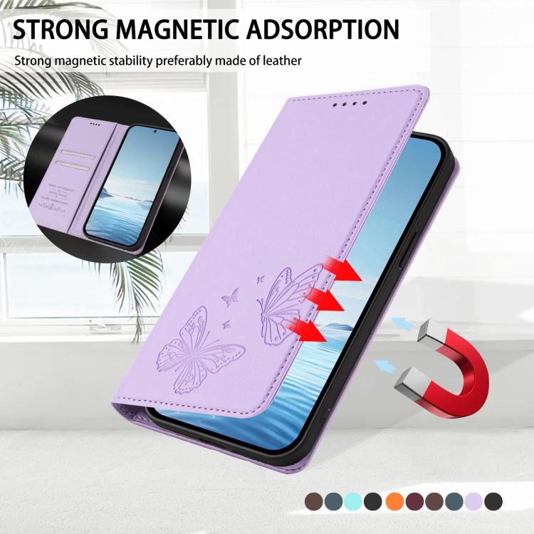 Strong Magnetic Dual Butterfly RFID Vegan Leather Phone Case, For iPhone 15, For iPhone 14 Plus, For iPhone 14 / 13, For iPhone 14 Pro