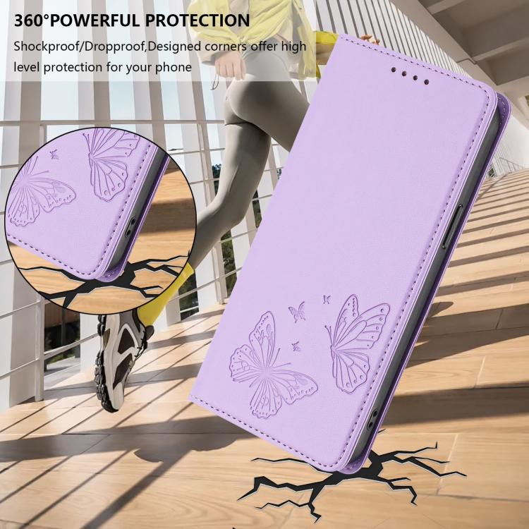 Strong Magnetic Dual Butterfly RFID Vegan Leather Phone Case, For iPhone 15, For iPhone 14 Plus, For iPhone 14 / 13, For iPhone 14 Pro