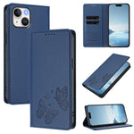 Strong Magnetic Dual Butterfly RFID Vegan Leather Phone Case, For iPhone 16, For iPhone 15 Pro Max, For iPhone 15 Pro, For iPhone 15 Plus