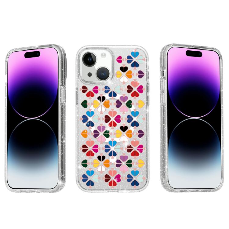 Glittering Crystal Red Heart Pattern Magnetic Phone Case, For iPhone 15, For iPhone 14 Plus, For iPhone 14, For iPhone 14 Pro, For iPhone 14 Pro Max, For iPhone 13 Pro Max, For iPhone 13 Pro, For iPhone 13