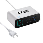 YMX-615-LCD470W 4xType-C and 2xUSB 470W GaN Multi-Function Charger, AU Plug, EU Plug, UK Plug, US Plug