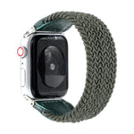 Nylon + Leather Braided Watchband For Apple Watch Series 6 & SE & 5 & 4 40mm / 3 & 2 & 1 38mm, S, M, L