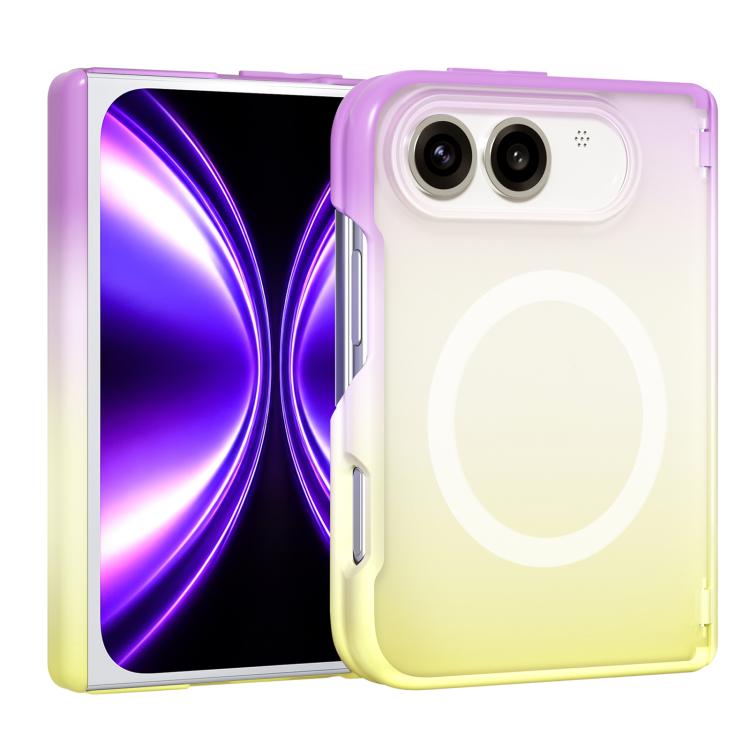 Macaron Gradient Magnetic PC Foldable Phone Case, For iPhone Duo