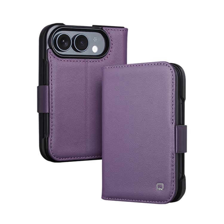 QIALINO Classics 3rd Genuine Leather Phone Case, For iPhone Duo