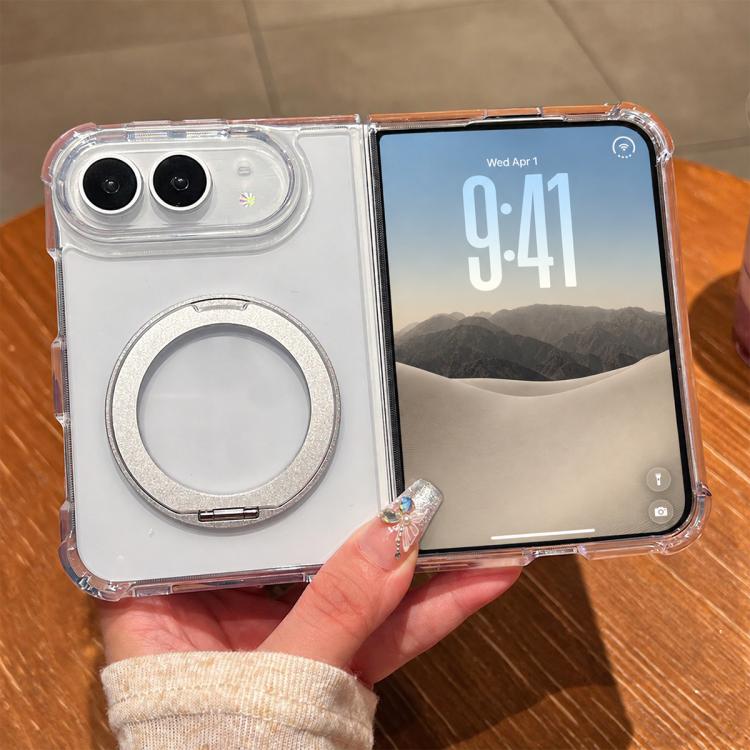 Four Corner Shockproof Space Magnetic Phone Case with 360 Degrees Rotating Holder, For iPhone Duo