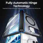 Integrated Shell and Flim Translucent Spring Hinge Magnetic Phone Case, For iPhone Duo