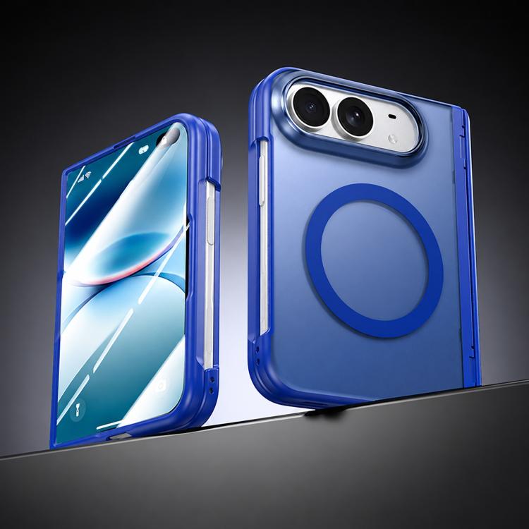 Integrated Shell and Flim Translucent Spring Hinge Magnetic Phone Case, For iPhone Duo