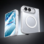 Integrated Shell and Flim Translucent Spring Hinge Magnetic Phone Case, For iPhone Duo
