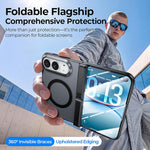 Intergrated Shell And Flim Translucent Spring Hinge Holder Magnetic Phone Case, For iPhone Duo