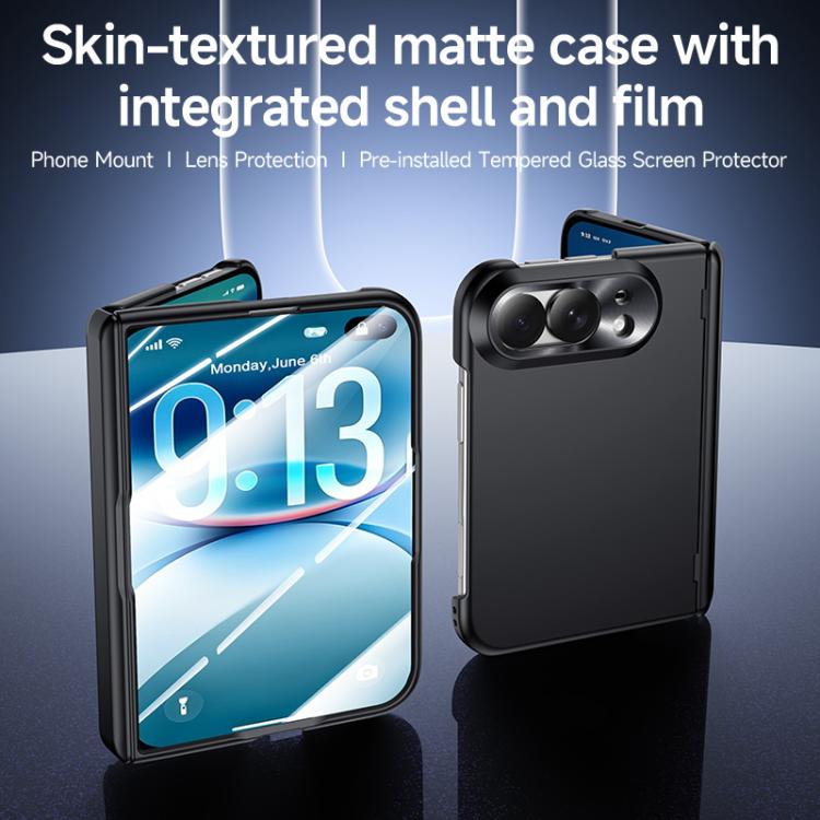 Spray-Coated Spring Hinge Integrated Film Phone Case, For iPhone Duo