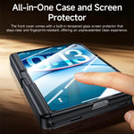 Spray-Coated Spring Hinge Holder Integrated Film Phone Case, For iPhone Duo