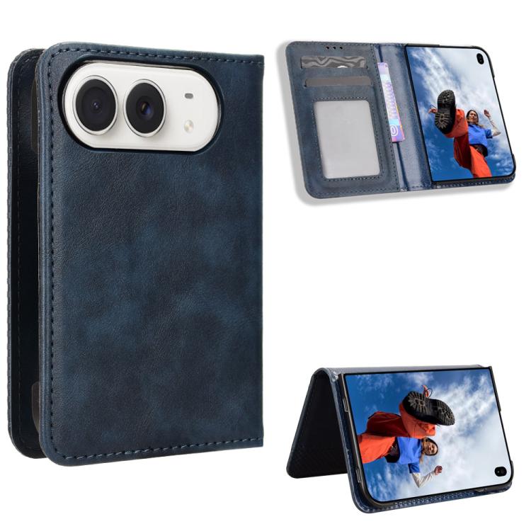 Magnetic Buckle Retro Texture Leather Phone Case, For iPhone Duo