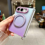 Gradient Side Buckle Hinge Rotating Holder Magnetic Phone Case, For iPhone Duo