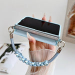 Side Clamp Magnetic Axis Solid Color Leather Texture Phone Case, For iPhone Duo