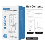 Rehabor A Handsfree Non-contact Body Light-sensitive Distance Sensor Thermometer + 450ml Automatic Non-contact Liquid Soap Spraying Dispenser with Base Mount, Rehabor A