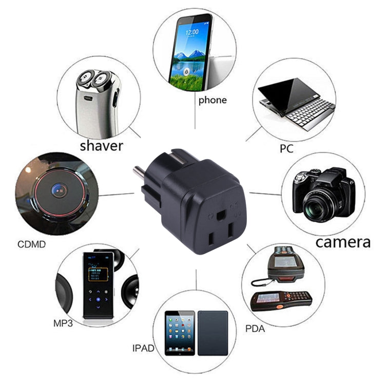 Portable Three-hole US to UK Plug Socket Power Adapter, US to EU, US to UK