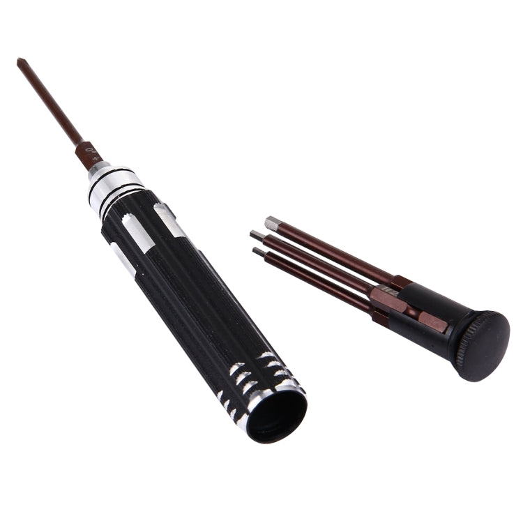 JAKEMY JM-8154 6 in 1 Model Screwdriver Set with 65mm S-2 Precision Bits(Cross 3.0, Hexagon H1.5 & H2.0 & H2.5 & H3.0), JM-8154