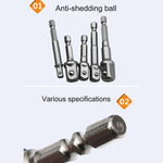8 PCS/Set Socket Bit Extension Bar Hex Shank Adapter Drill Nut Driver Power Drill Bit, 1/4(65/50/30/25mm), 3/8(65/50mm), 1/2(73/50mm), 8 PCS/Set Length:65-73mm