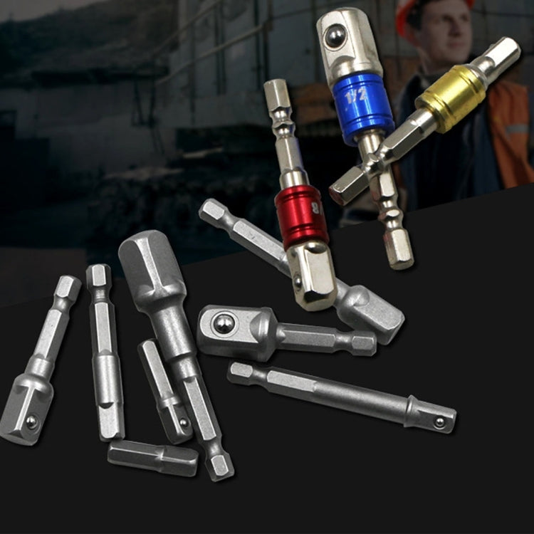 8 PCS/Set Socket Bit Extension Bar Hex Shank Adapter Drill Nut Driver Power Drill Bit, 1/4(65/50/30/25mm), 3/8(65/50mm), 1/2(73/50mm), 8 PCS/Set Length:65-73mm