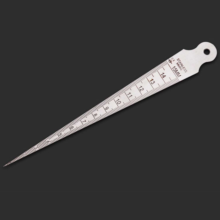 Wedge Feeler Gap 1-15mm Thin Stainless Steel Ruler Inspection Taper Gauge Metric Imperial Measure Tool, 1-15mm Thin Metric Imperial