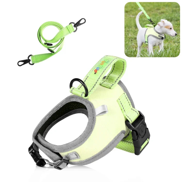 FunAdd Traction Rope Reflective Breathable Nylon Pet Vest Dog Harness, Size: S, Size: S