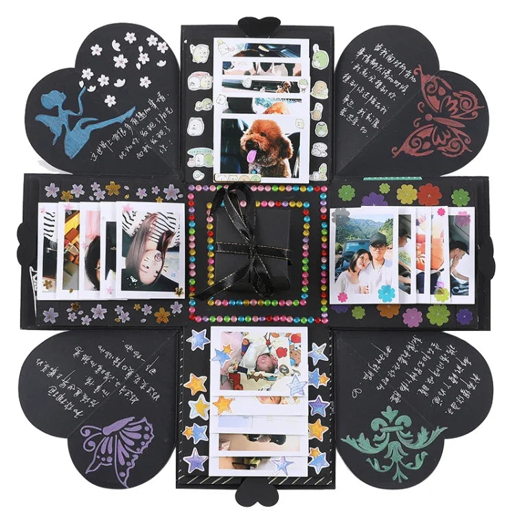 Creative DIY Handmade Photo Album Commemorative Book Surprise Explosion Gift Box, Finished + PVC Version, Handmade Photo Album