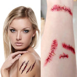 20pcs S-165 Halloween Terror Wound Realistic Scratches Injury Scar Temporary Tattoo Sticker, S-165/20pcs