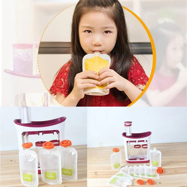 50 PCS Puree Extruder Squeeze Pouch Food Distribution Storage Bag, Compatible with HC14554 Food Dispenser, Storage Bag
