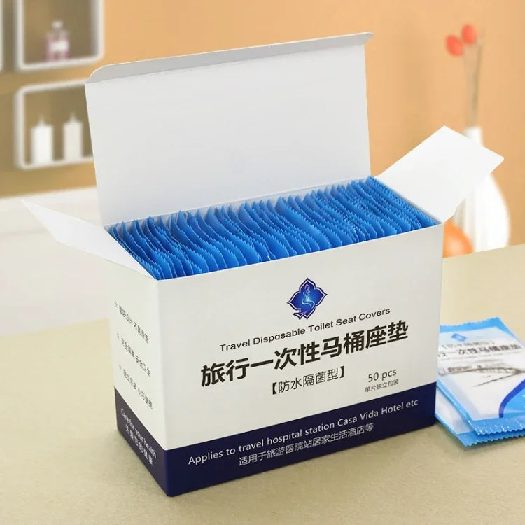 50 PCS Travel Disposable Toilet Seat Cover Mat Toilet Paper Pad, 50 PCS Toilet Seat Cover
