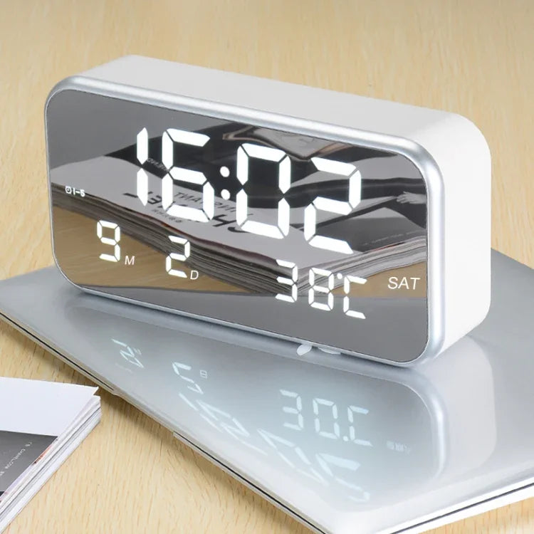 Multi-functional Large Screen LED Digital Music Alarm Clock with Time / Week / Temperature / Calendar Display & Remote Control, DC 5V, Music Alarm Clock