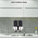 Dual Hotel Shower Manual Dispenser Wall Mounted Washing Liquid Shampoo Soap Bottle, Capacity: 1000ml, 1000ml/Silver, 1000ml/Black, 1000ml/Gold, 1000ml/Transparent, 1000ml/White, 1000ml/Dark Red