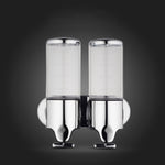 Dual Hotel Shower Manual Dispenser Wall Mounted Washing Liquid Shampoo Soap Bottle, Capacity: 1000ml, 1000ml/Silver, 1000ml/Black, 1000ml/Gold, 1000ml/Transparent, 1000ml/White, 1000ml/Dark Red