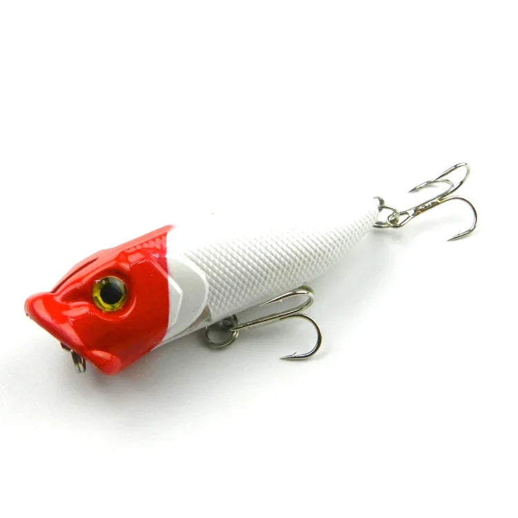 HENGJIA Plastic Artificial Fishing Lures Popper Bionic Fishing Bait with Hooks, Length: 6.5 cm, Random Color Delivery, Length: 6.5cm