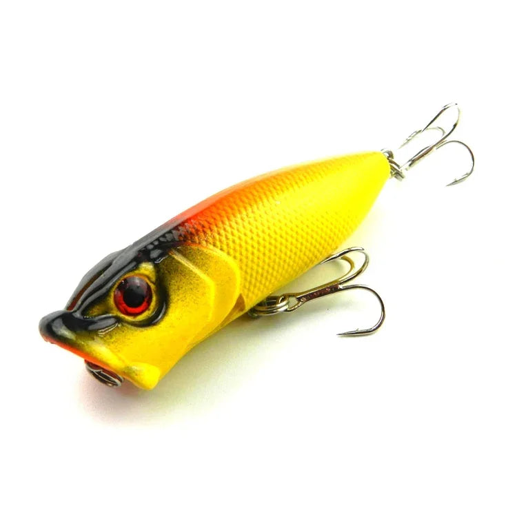 HENGJIA Plastic Artificial Fishing Lures Popper Bionic Fishing Bait with Hooks, Length: 6.5 cm, Random Color Delivery, Length: 6.5cm