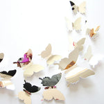 36 PCS Home Decoration Originality PC 3D Mirror Surface Butterfly Wall Paste, Butterfly Wall Paste 2