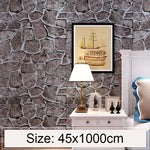 Fort Brick Creative 3D Stone Brick Decoration Wallpaper Stickers Bedroom Living Room Wall Waterproof Wallpaper Roll, Size: 45 x 1000cm, Fort brick