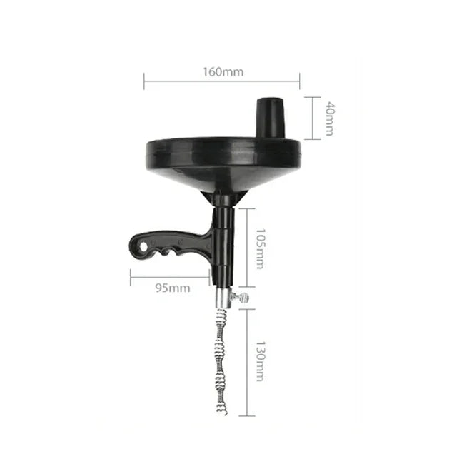 5m Metal Head kitchen Toilet Sewer Blockage Hand Tool Pipe Dredger Drains Dredge Pipes Sewer Sink Cleaning Clogs, Blockage Hand Tool Pipe