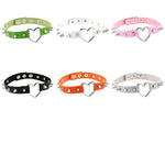 Punk Style Fashion Heart Shape Leather Rivet Necklace Collar, Random Color Delivery, TXXQ04