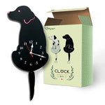 Home Office Bedroom Decoration Battery Operated Dog Shaped Wall Clock with Swinging Tails, Size : 42 x 18cm, Dog (Black), Dog (White)