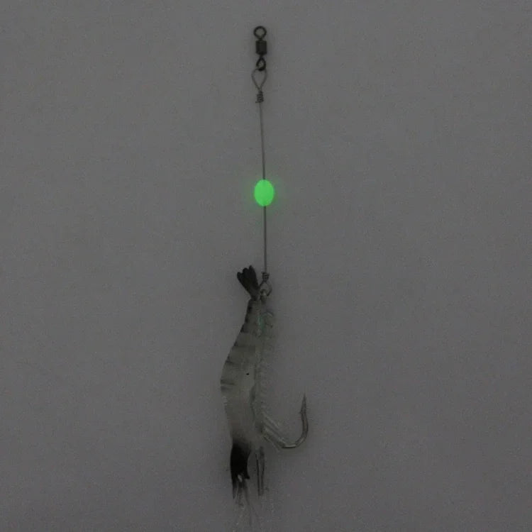Luminous Shrimp Shape Fishing Lures Artificial Fishing Bait with Hook, Length: 7cm, White Black